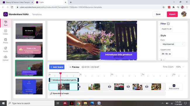 edit video and export