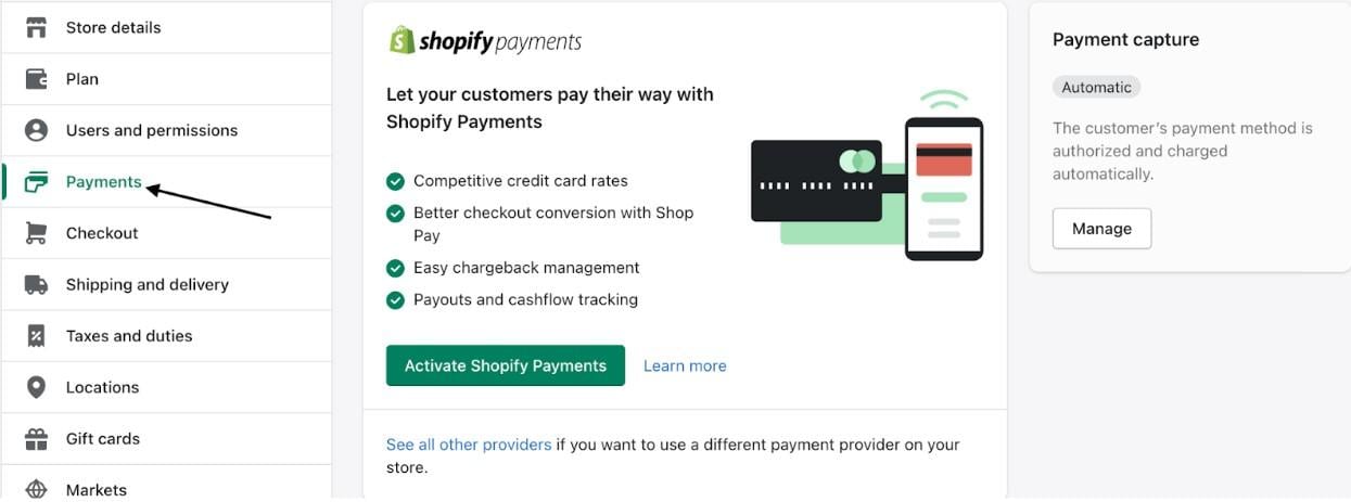 set up a payment option 