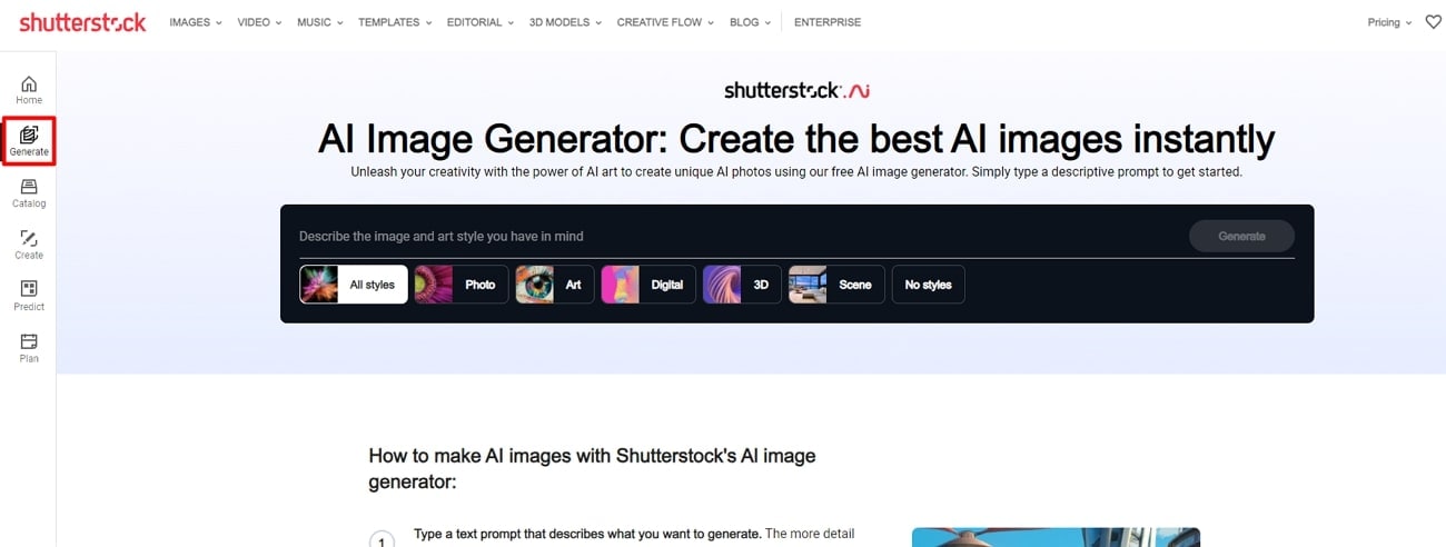 open Shutterstock AI 