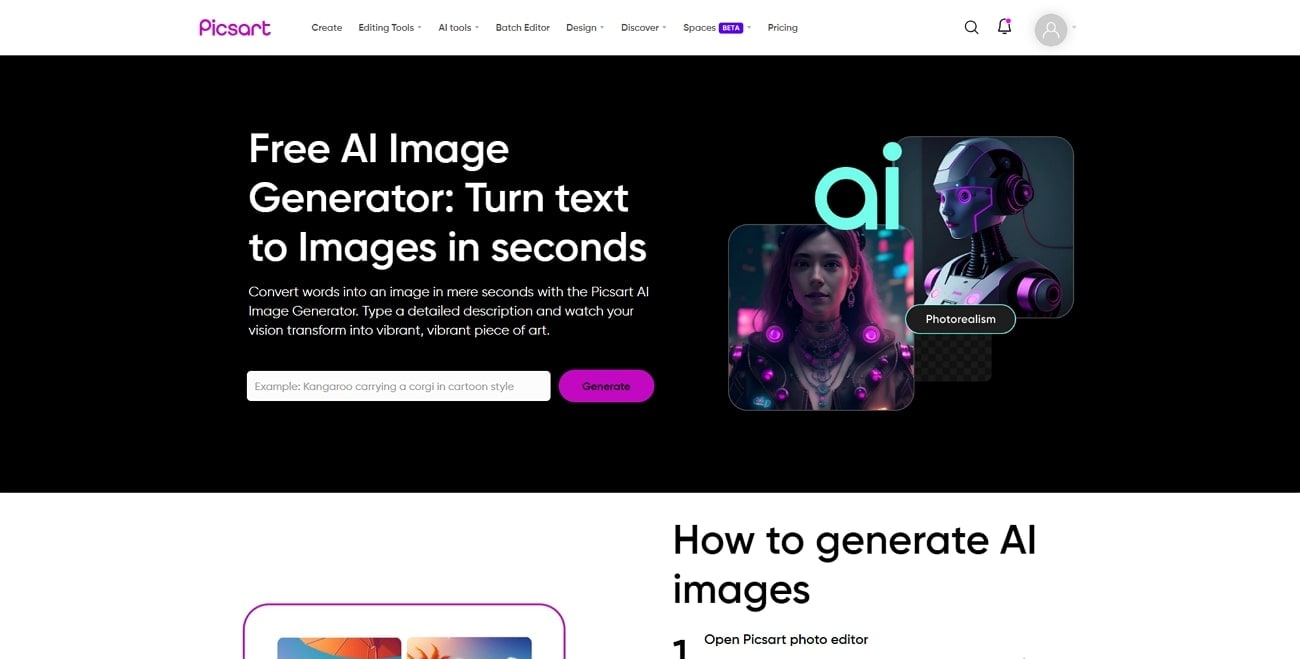 picsart AI image generator