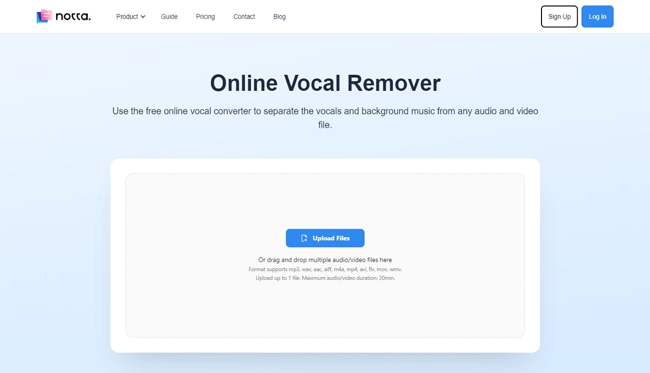 notta online vocal remover