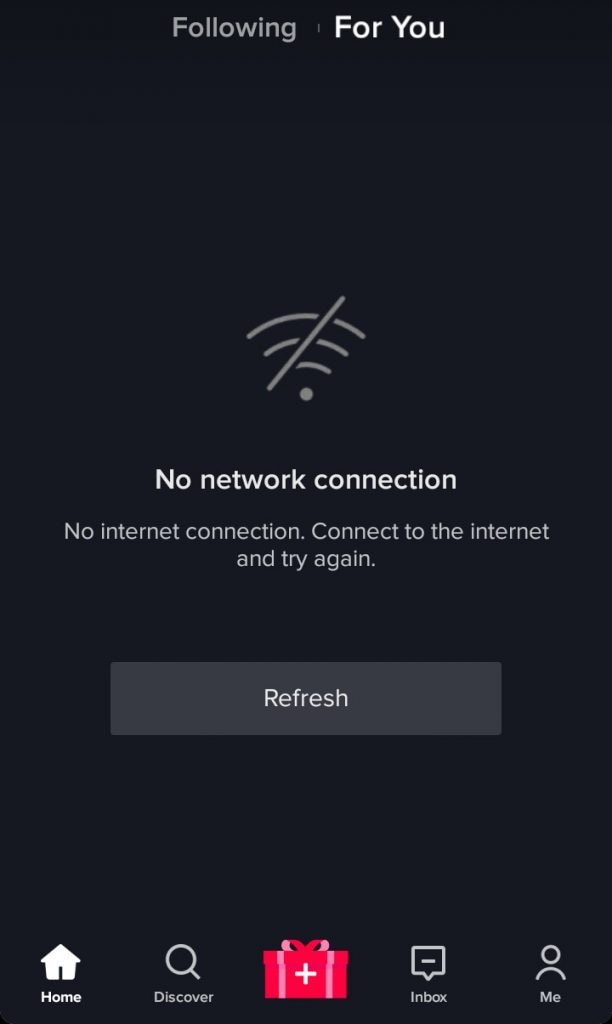 tiktok no network connection