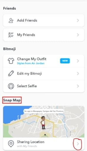 location setting on snapchat