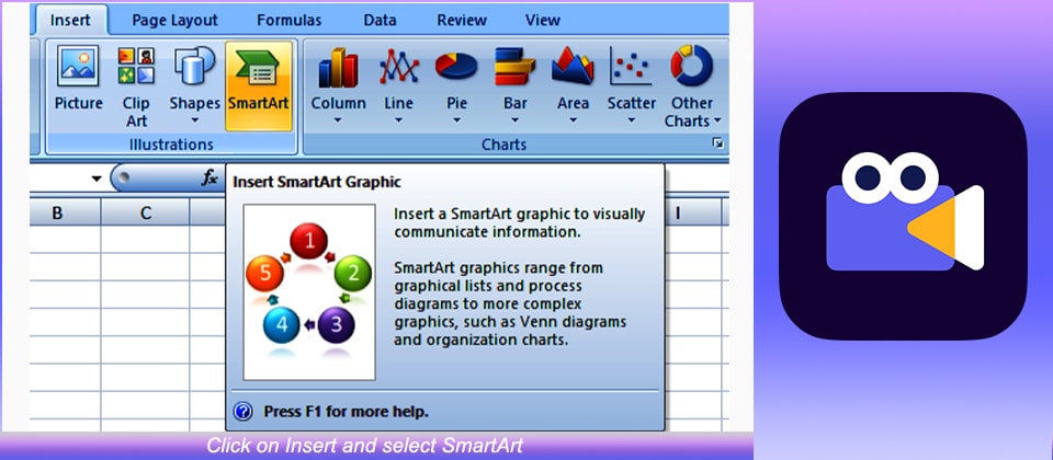 Click on Insert and select SmartArt