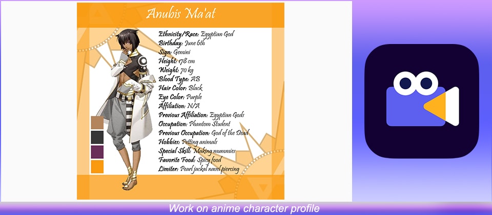 anime character profile