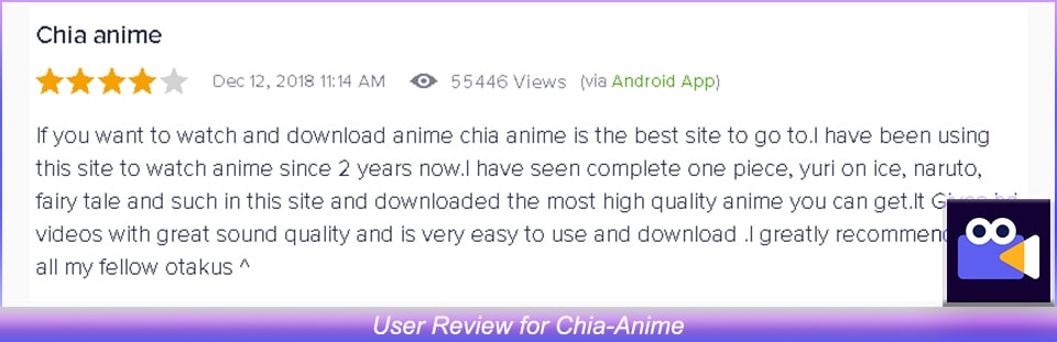 User Review of Chia-Anime