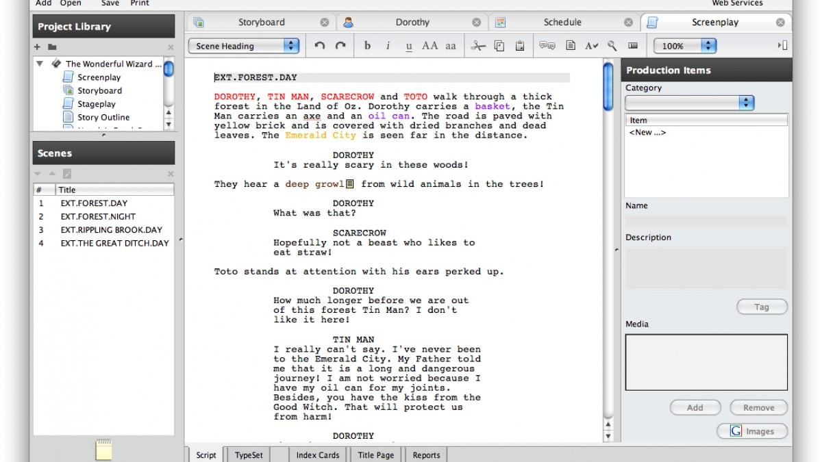 script writing program mac