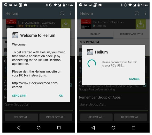 steps to backup android app data
