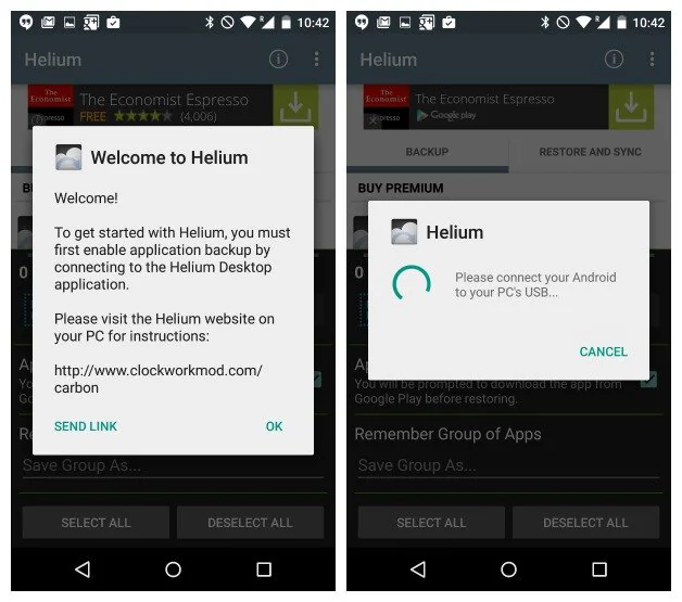 steps to backup android app data