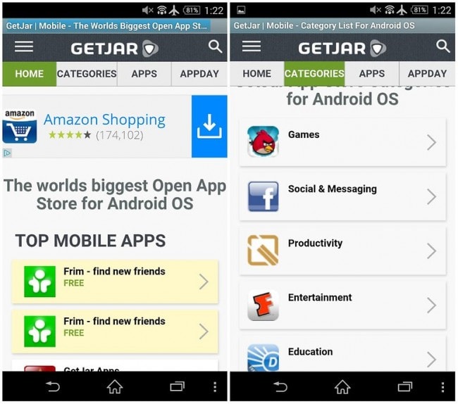 android app market: GetJar