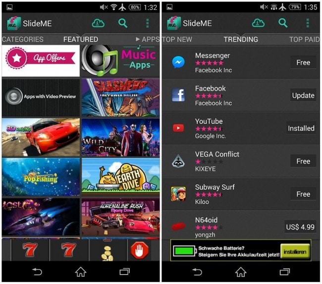app market alternatives: SlideME