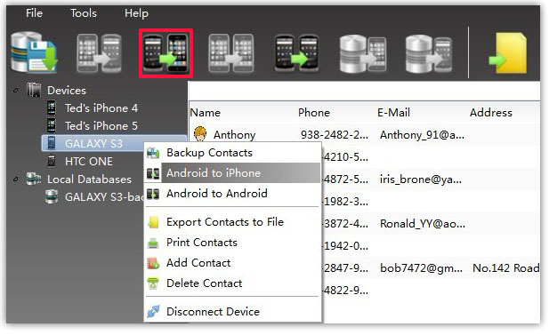 android contacts manager pc