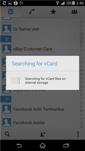 backup android contact to vcf