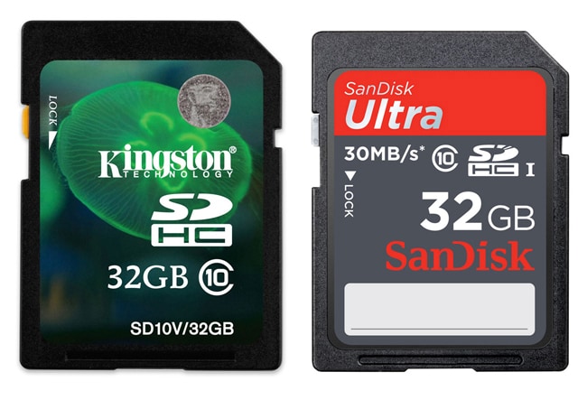 kingston e sandisk memory card