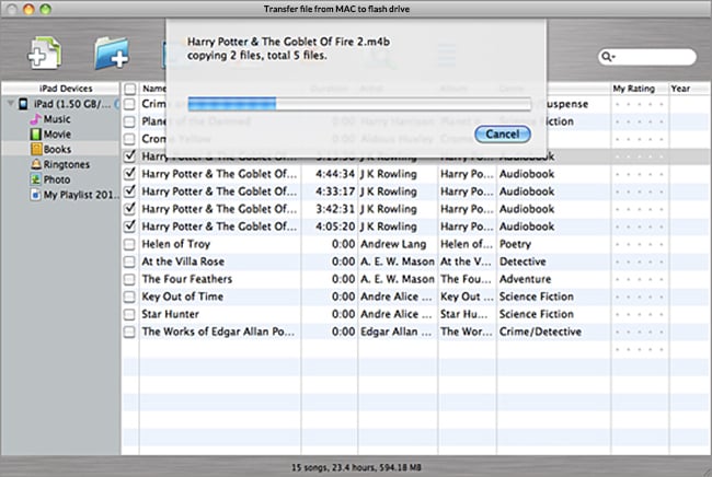 trasferimento di file da Mac a Flash Drive