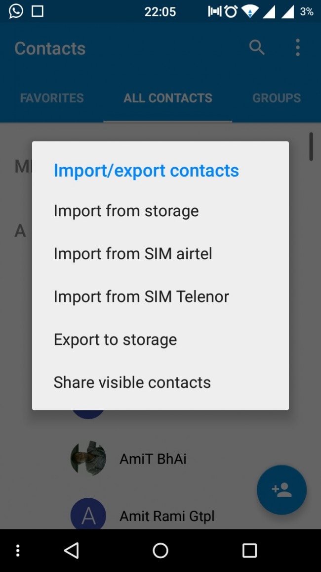 backup android contacts to google account step 3