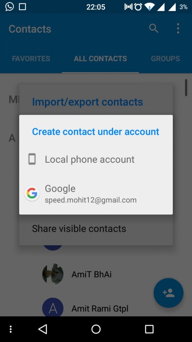 contact backup gmail