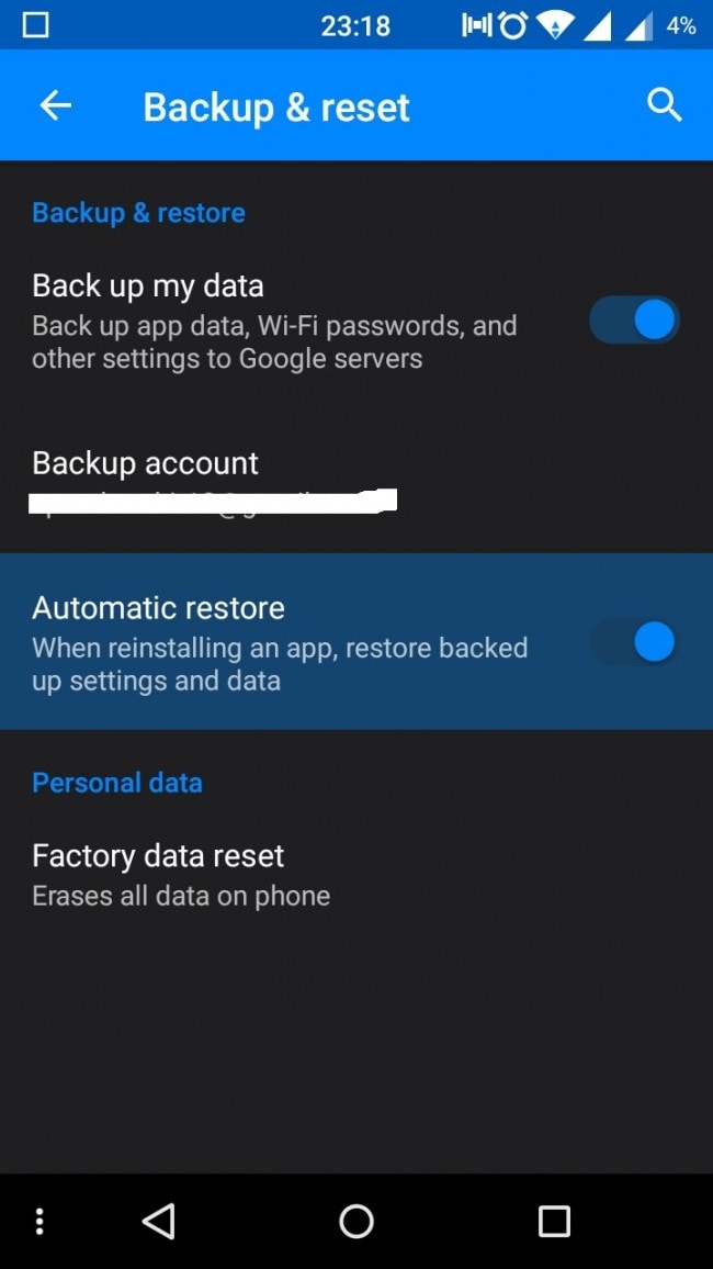 backup android to google cloud
