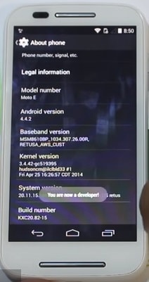 rooteo Motorola XT1022 manualmente paso 1