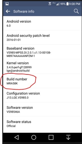 enable Developer Options on your Android