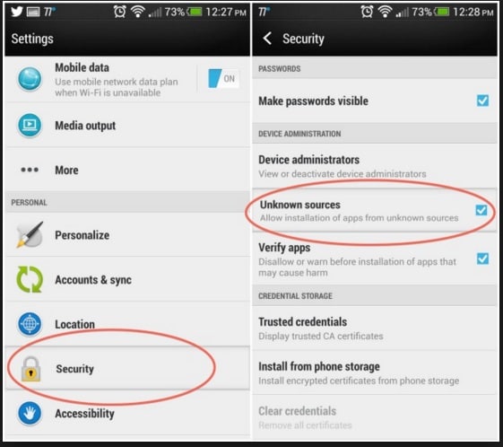 sideload apps on your Android
