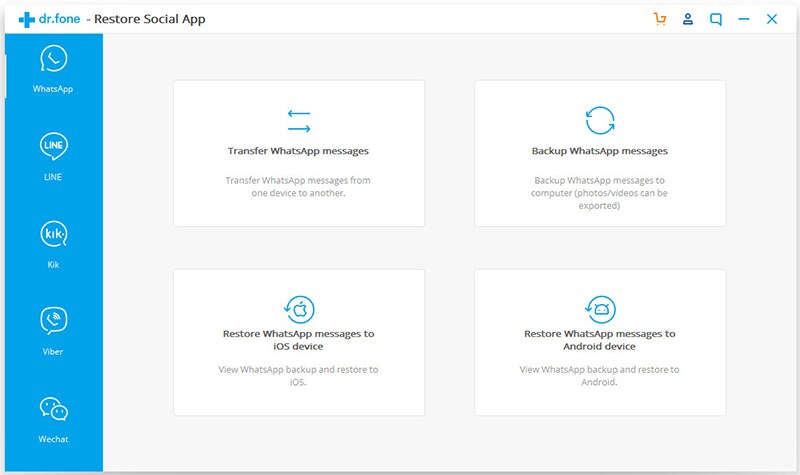 restore whatsapp backup to android by selecting option