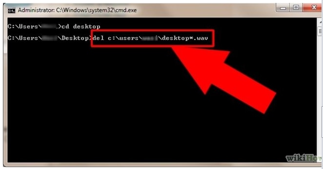 Delete files and folders using Command Prompt