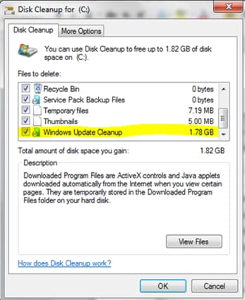 Delete Windows Updated Files