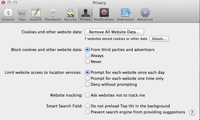 Remove All Website Data from Safari