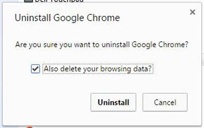 Désinstallez Google Chrome à partir d'un PC Windows