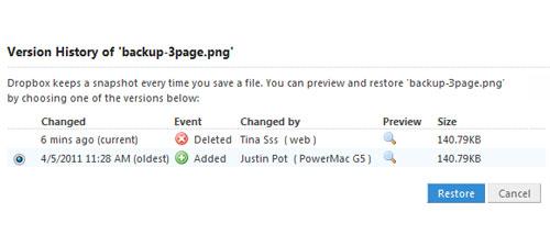 how to recover Dropbox deleted files step 3