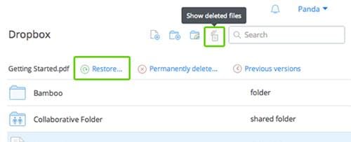 recover deleted files dropbox step 3