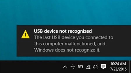flash drive não reconhecido