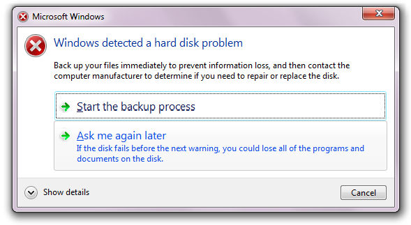 Défaillance logique du disque dur