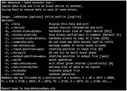 DD rescue Linux data recovery