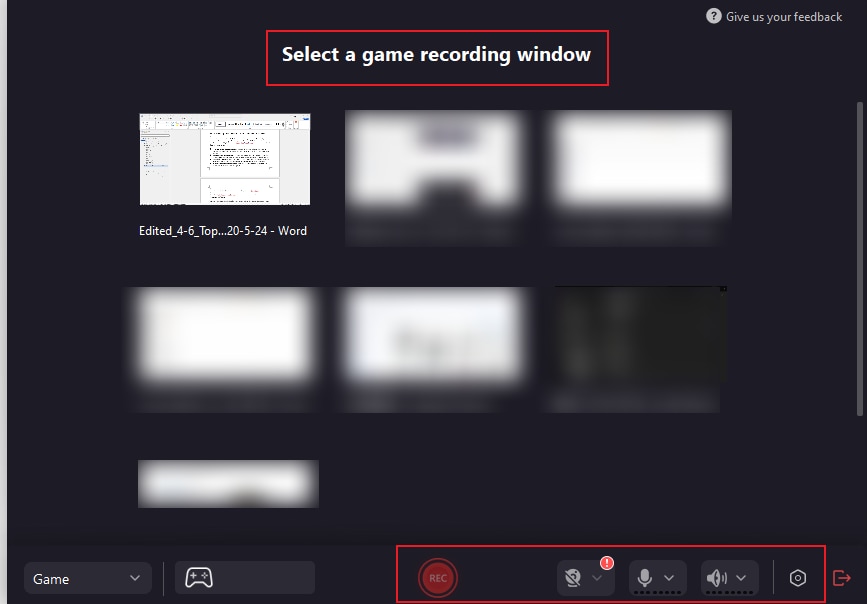 choose the game streaming platform to record