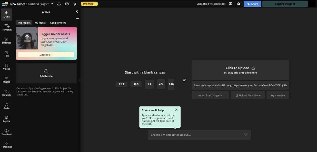 kapwing ai video script generator