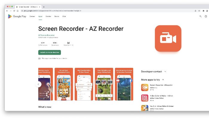 mejor grabador de youtube - AZ Screen Recorder