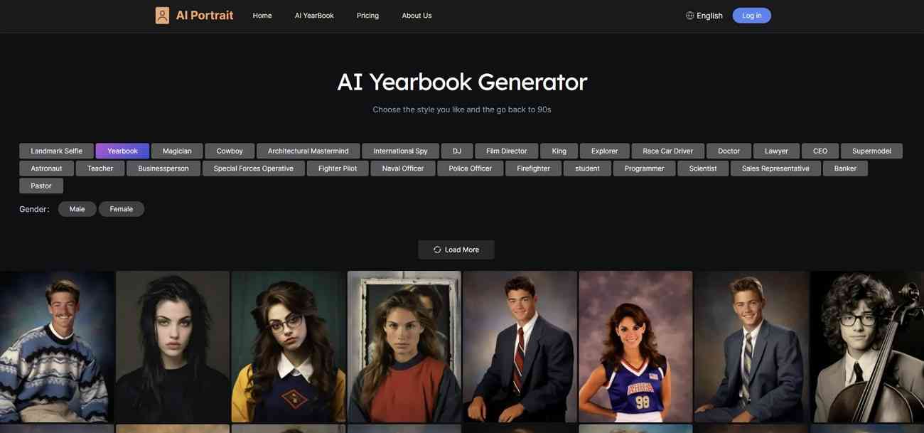 Générateur de Yearbook avec portrait ai