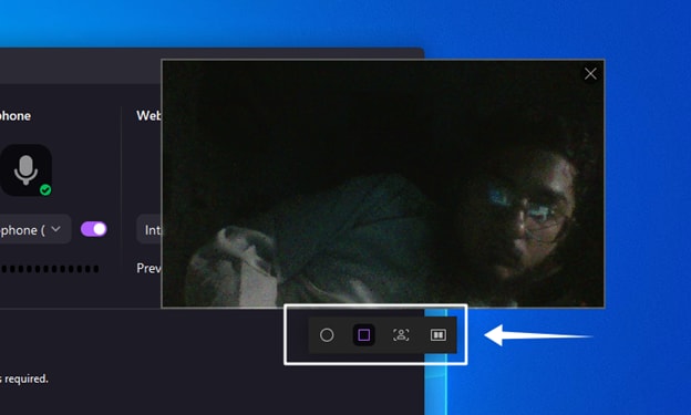 modifier les paramètres de la webcam