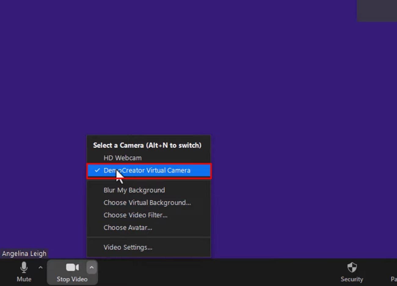 set up camera settings in zoom