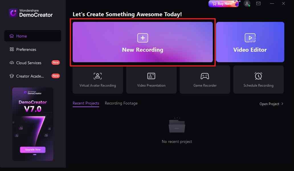 tap the new recording feature