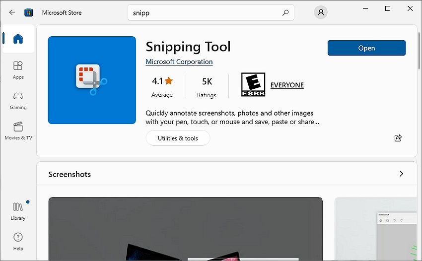 new snipping tool update