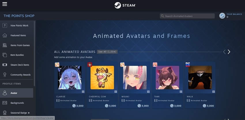 download steam gif avatar from avatar store