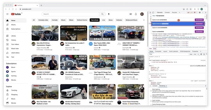 Prendre des captures d'écran défilantes sur Chrome