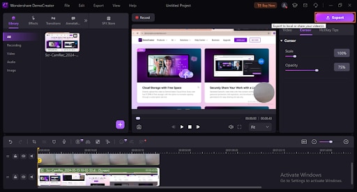 edit and export recorded video on acethinker alternative