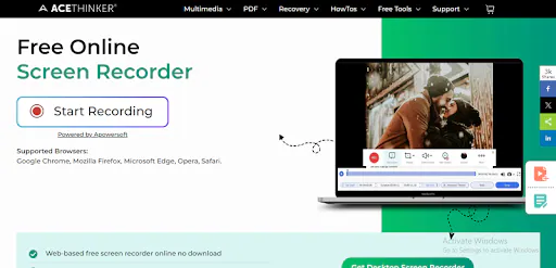 free online acethinker screen recorder