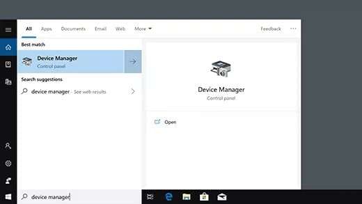 Device Manager option in Windows 10