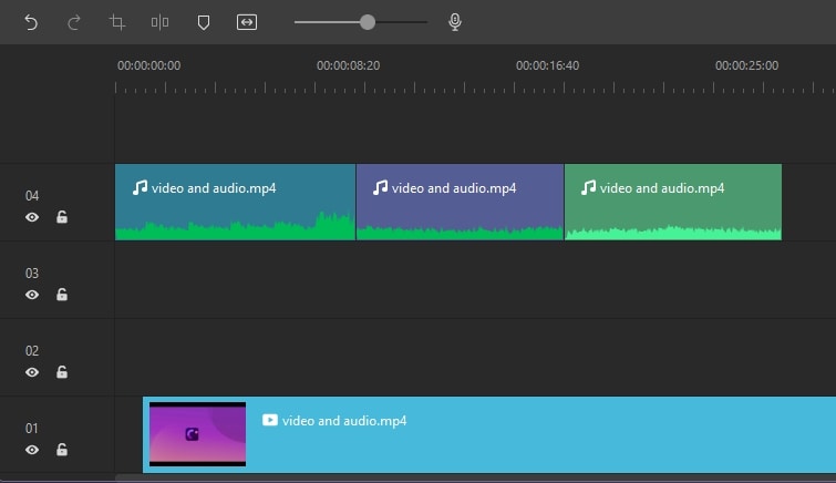 ajouter l'audio à la chronologie