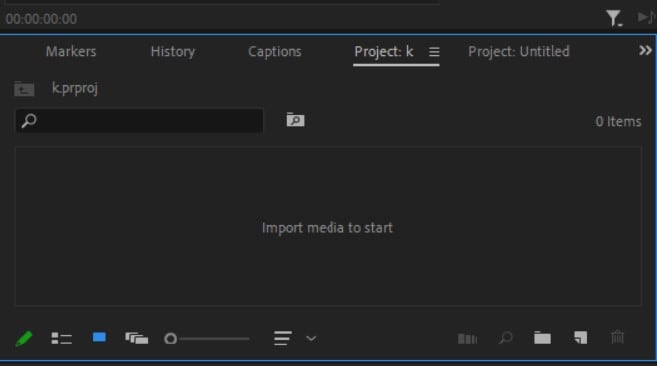 start a new project in adobe